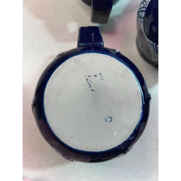 SET Vintage AG Wick Werke Blue Gray Porcelain Art Deco Mugs Cups Steins Germany - Picture 13 of 16